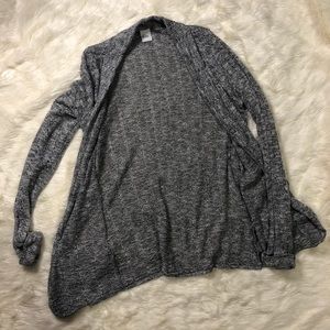 knitted gray cardigan